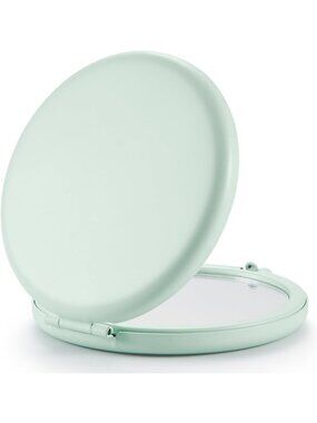 24 Compact Pocket Mirrors Set - 1x/2x Magnification, Travel-Friendly, Cyan Color